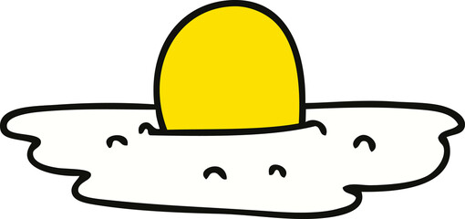 quirky hand drawn cartoon fried egg