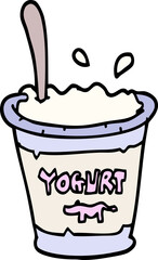 hand drawn doodle style cartoon yogurt