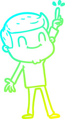 cold gradient line drawing cartoon friendly man