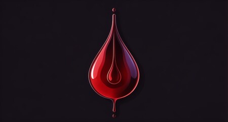 Fototapeta premium A single drop of blood, a symbol of life and vitality