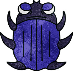 quirky hand drawn cartoon beetle