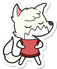 sticker of a friendly cartoon fox