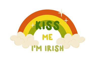 Kiss me, I'm Irish. St. Patrick's Day. T-shirt print, badge, sublimation, postcard.