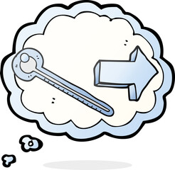 thought bubble cartoon thermometer