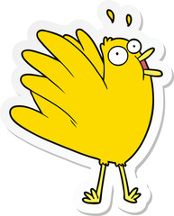 sticker of a cartoon squawking bird