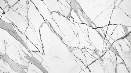 Foto op Plexiglas A white marble with a lot of cracks and holes © Aekkapon