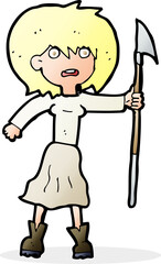 cartoon woman with harpoon