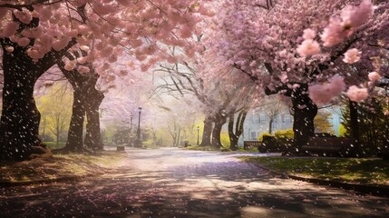 spring and beautiful cherry blossom, cherry tree way 