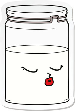 Naklejki sticker of a cartoon glass jar