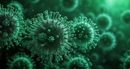 Fototapeta na wymiar Viral outbreak - A microscopic view of a contagion