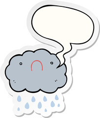 cute cartoon cloud and speech bubble sticker