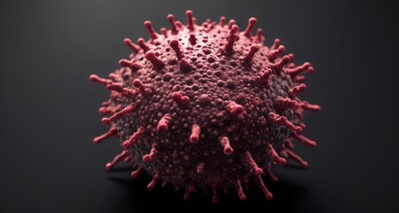  Viral menace - A 3D rendering of a virus particle