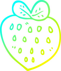 cold gradient line drawing cartoon strawberry fr