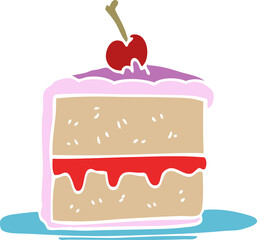 cartoon doodle cake slice