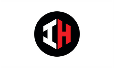 IH initial letter polygon icon gaming logo design vector template. batman logo, sports logo, monogram, falcon, war game, symbol, playing logo, abstract, fighting, typography, icon, minimal, premier 