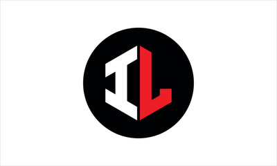IL initial letter polygon icon gaming logo design vector template. batman logo, sports logo, monogram, falcon, war game, symbol, playing logo, abstract, fighting, typography, icon, minimal, premier 