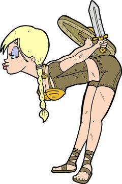 recommend clip art: cartoon viking girl bowing