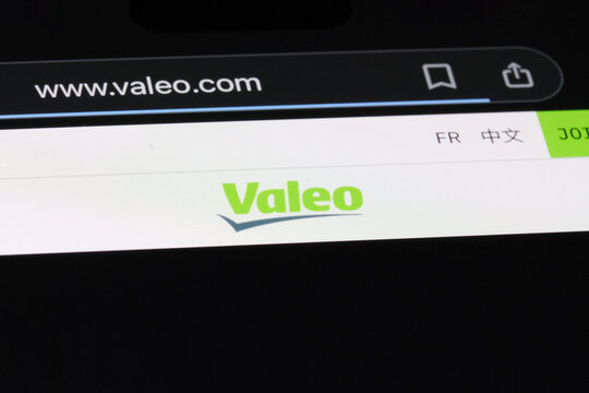 Shanghai,China-March 5th 2024: Valeo company brand logo on website.