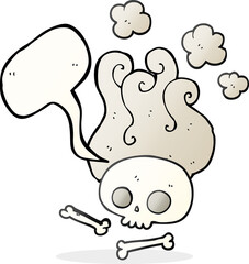 speech bubble cartoon skull and bones