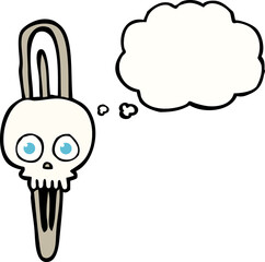 thought bubble cartoon skull hairclip