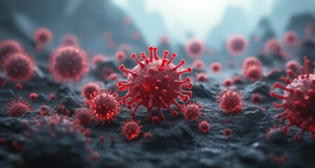  Infection in progress - A microscopic view of a virus outbreak