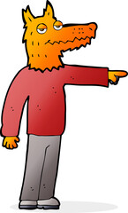 cartoon fox man pointing