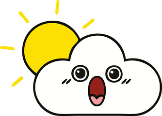 cute cartoon sun and cloud