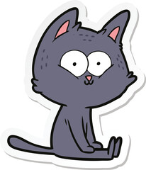 sticker of a cartoon cat sitting