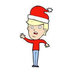 cartoon man ready for christmas