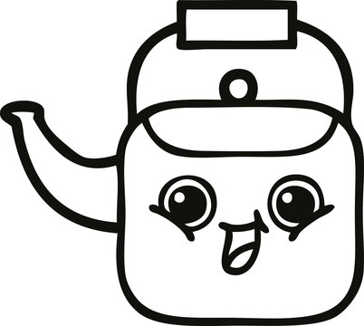 recommend clip art: line drawing cartoon kettle