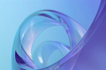 Abstract blue background with transparent material. Concept of soft and relaxing visuals, calming rhythms.	