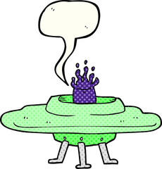 comic book speech bubble cartoon flying saucer