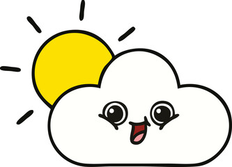 cute cartoon cloud and sunshine