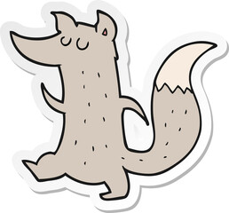 Fototapeta premium sticker of a cartoon cute wolf