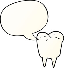 cartoon tooth and speech bubble in smooth gradient style