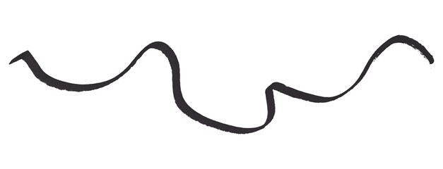 Black stroke brush isolated on transparent background.