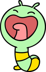happy little caterpillar worm