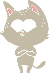 flat color style cartoon cat