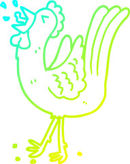 cold gradient line drawing cartoon crowing cockerel © lineartestpilot