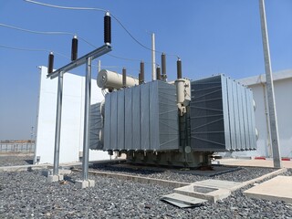 High voltage transformer and fire wall with electrical circuit poles