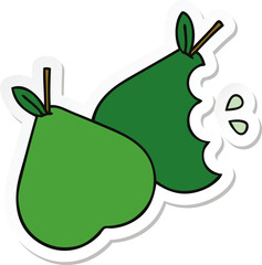 sticker of a cute cartoon pears