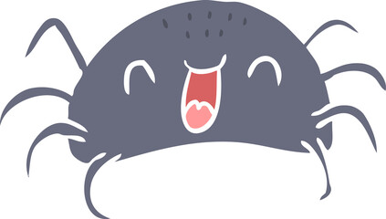 flat color style cartoon halloween spider