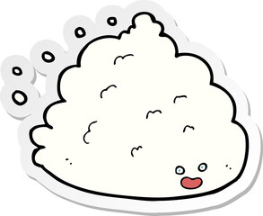 sticker of a cartoon cloud character