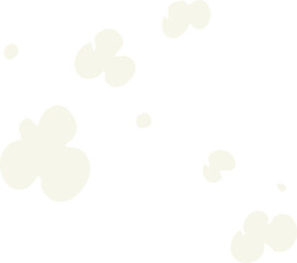 flat color illustration of a cartoon puff of smoke symbol
