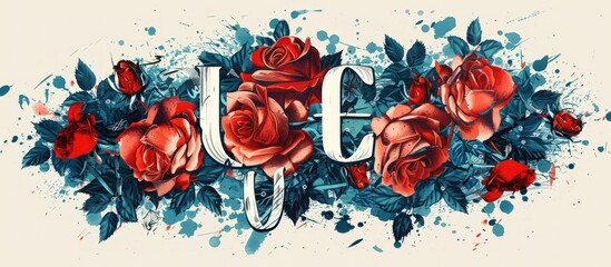 Rose vintage background.AI generated