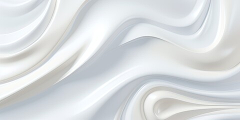 Milk or whip cream like slick glossy white abstract background.