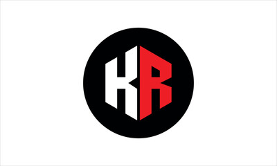 KR initial letter polygon icon gaming logo design vector template. batman logo, sports logo, monogram, falcon, war game, symbol, playing logo, abstract, fighting, typography, icon, minimal, premier 