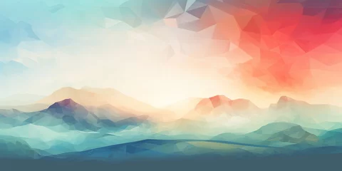 Keuken spatwand met foto Low poly abstract landscape with blurred lines © Coosh448