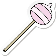 sticker of a quirky hand drawn cartoon lolipop