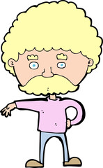 Obraz premium cartoon man with mustache making camp gesture